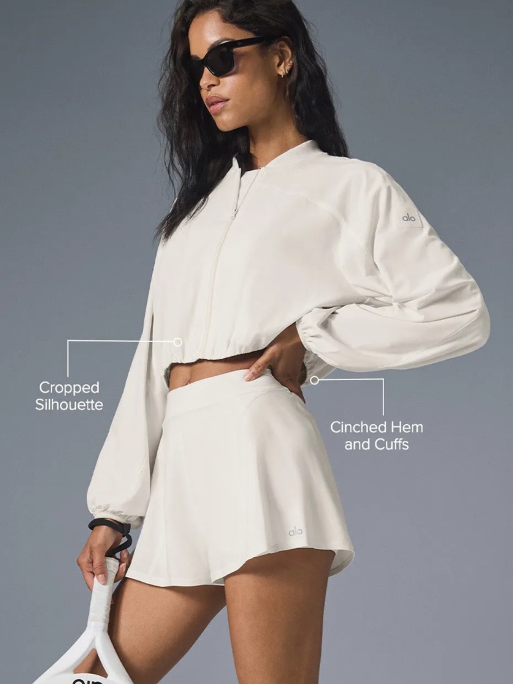 Alo Yoga Tiebreaker Jacket in Ivory